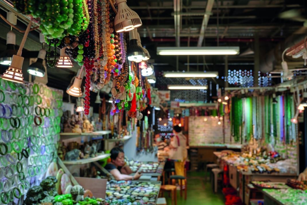 Jade Market, a retail street in Hong Kong’s Kowloon, is famous for its jade sellers. (HKTB)