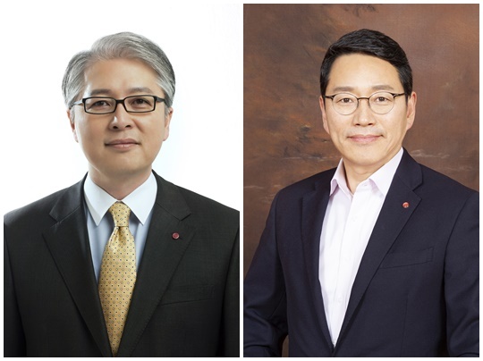 LG Corp. COO and Vice Chairman Kwon Bong-seok (left) and LG Electronics CEO Cho Joo-wan