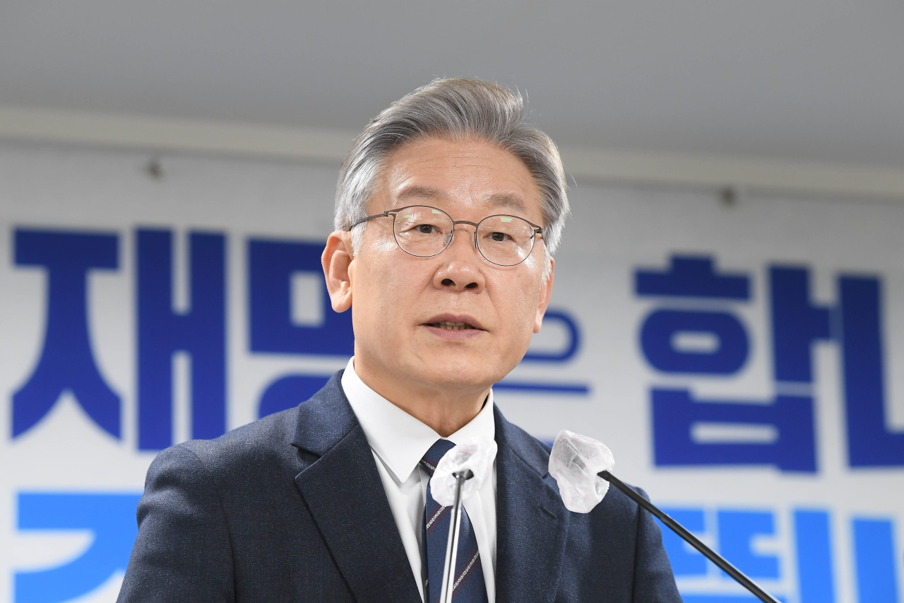 Former Gyeonggi Province Gov. Lee Jae-myung, presidential nominee for the ruling Democratic Party of Korea (Joint Press Corps)