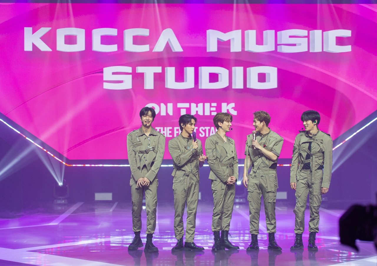 K-pop act Monsta X performs at “On the K: The First Stage” in October. (KOCCA)