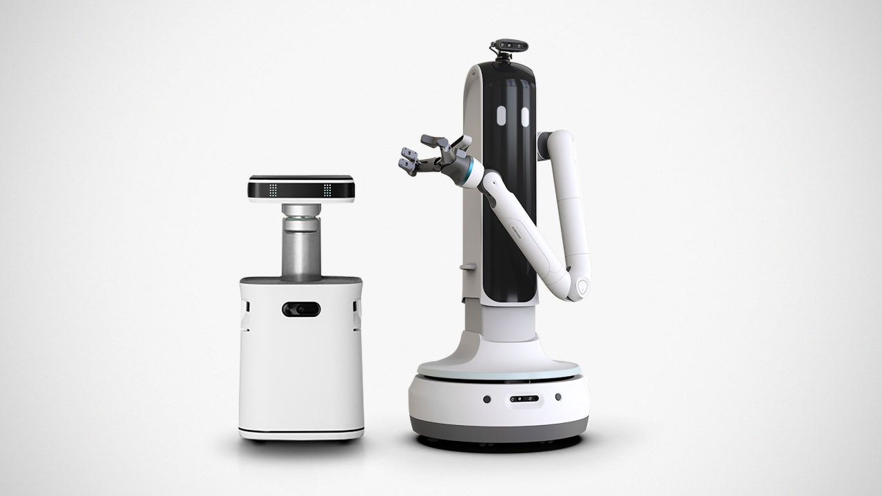 Samsung’s household assist robots Bot Care (left) and Bot Handy (Samsung Electronics)