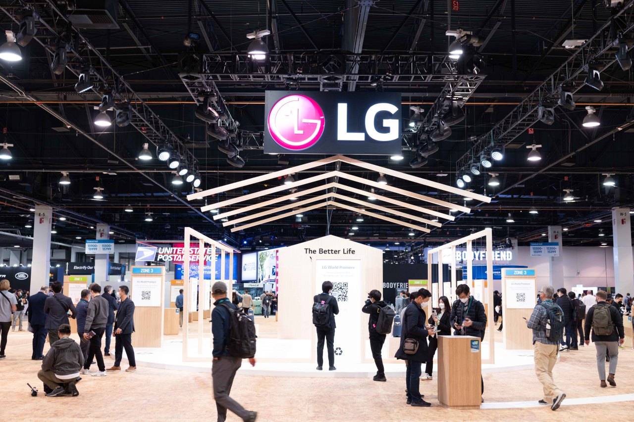 An exterior view of LG Electronics exhibition booth at CES 2022 in Las Vegas. (LG Electronics)