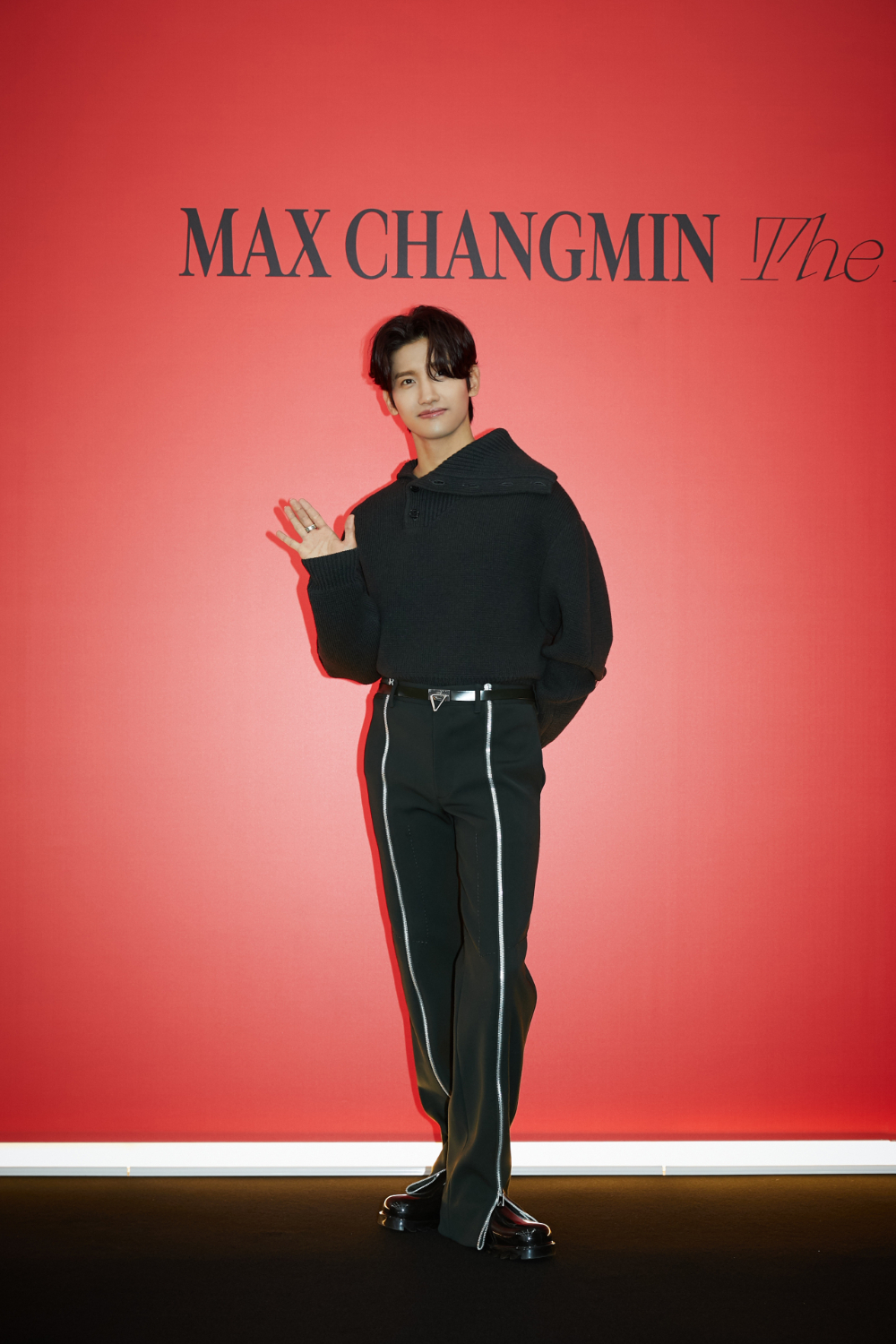 Max Changmin of boy band TVXQ poses during an online press conference Thursday. (S.M. Entertainment)