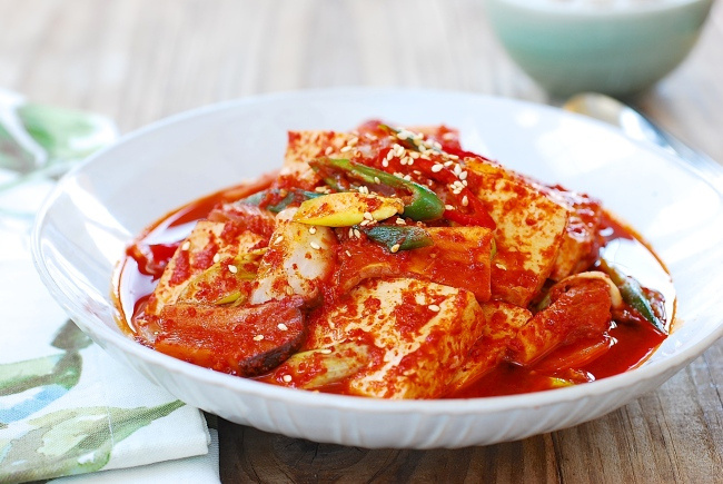 Spicy braised tofu (dubu jorim) (Korean Bapsang)