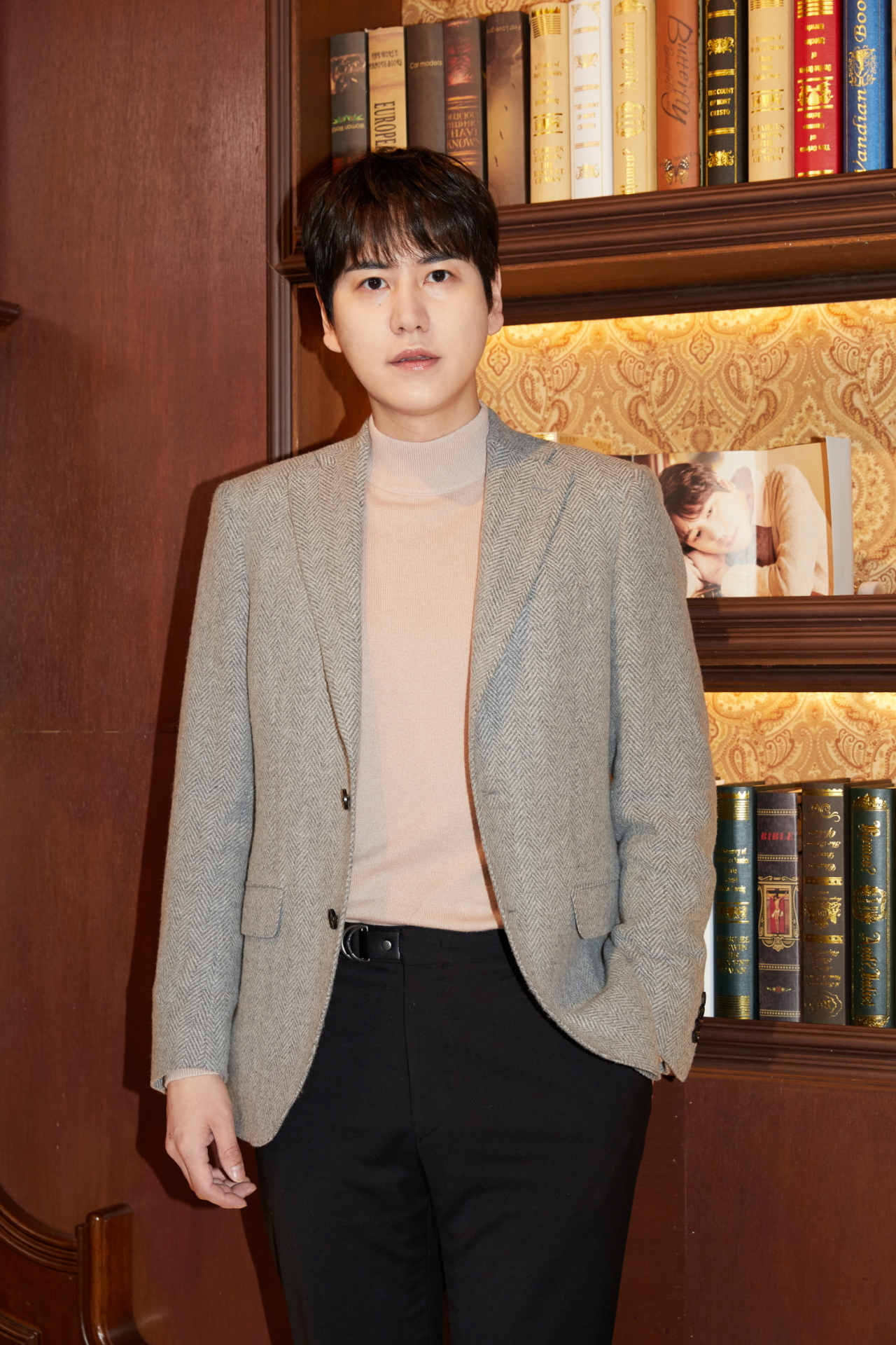 Kyuhyun poses during an online press conference Tuesday. (Label SJ)