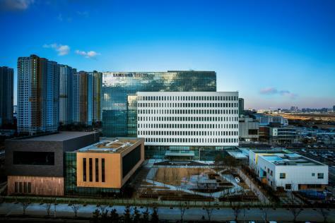 This image, provided by South Korean biopharmaceutical firm Samsung Bioepis Co. on Aug. 23, 2021, shows the company's headquarters. (South Korean biopharmaceutical firm Samsung Bioepis Co.)