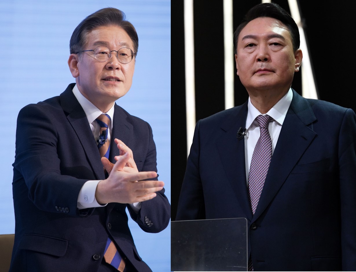Presidential candidates Lee Jae-myung (left), Yoon Suk-yeol (Yonhap)