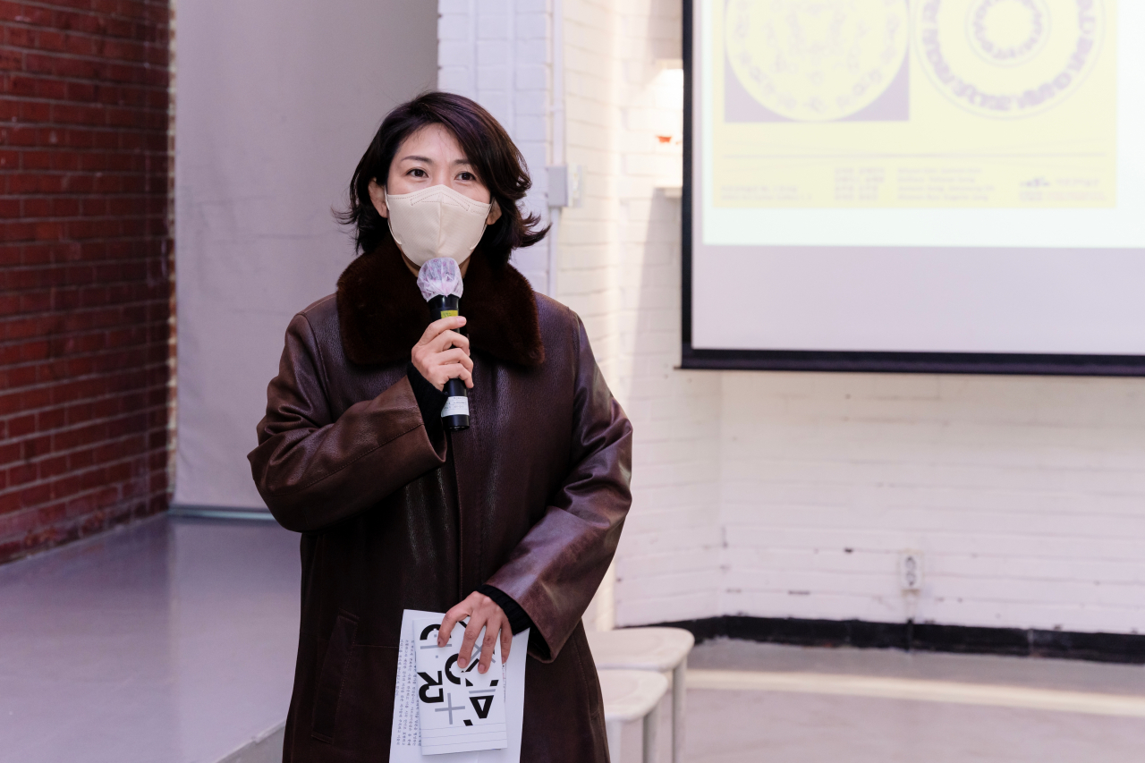 Lim Keun-hye, general director of Arko Art Center, speaks during a press conference on Wednesday at Arko Art Center in Seoul. (Arko Art Center)