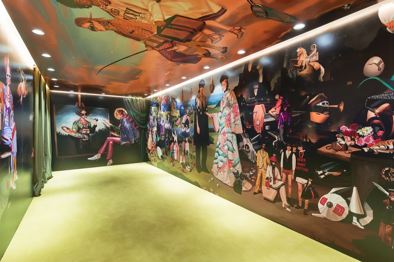 Installation view of “Gucci Garden Archetypes” at Dongdaemun Design Plaza (DDP) Design Museum in central Seoul (Gucci)