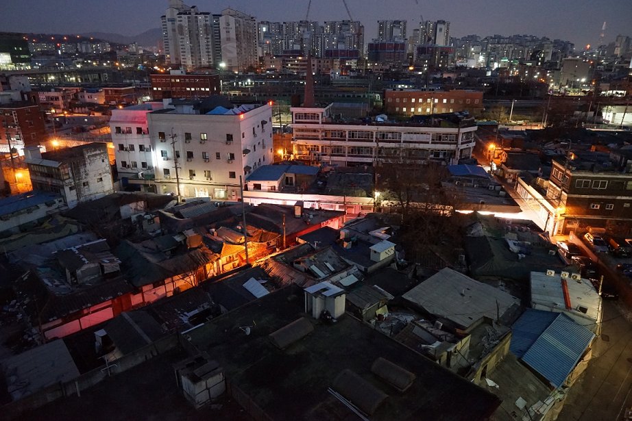 An aerial image of the Cheongnyangni 588 red-light district, taken between 2016-2017. (Courtesy of Kim)