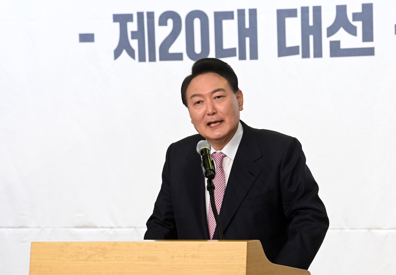 President Yoon Suk-yeol of the conservative People Power Party (Joint Press Corps)
