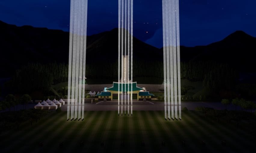 Shown in this image released by the Ministry of Patriots and Veterans Affairs on Tuesday, is the concept of the lighting ceremony. (Ministry of Patriots and Veterans Affairs)