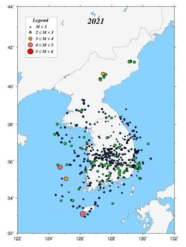 70 earthquakes detected on Korean Peninsula in 2021: data