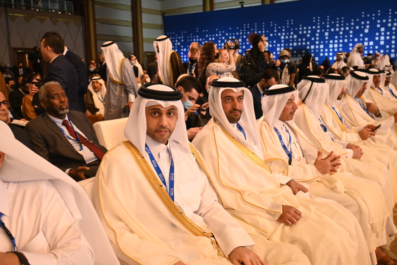 Qatar Ambassador to Korea Khalid Ibrahim al-Hamar attending the opening ceremony of Doha Forum on Saturday. (Sanjay Kumar/The Korea Herald)