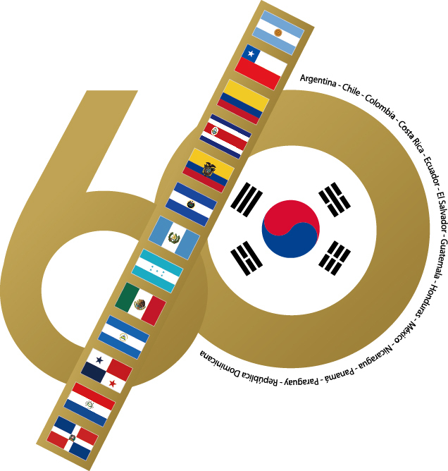 Logo commemorating 60th anniversary of Korea-Latina America diplomatic relations (Embassy of Costa Rica in Seoul)