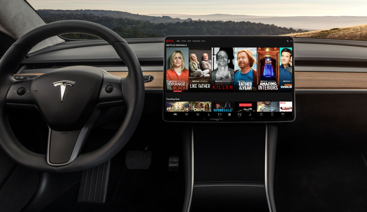 Tesla’s Premium Connectivity offers navigation, live traffic visualization, video and music streaming and an internet browser together at a monthly cost of $9.99. (Tesla)