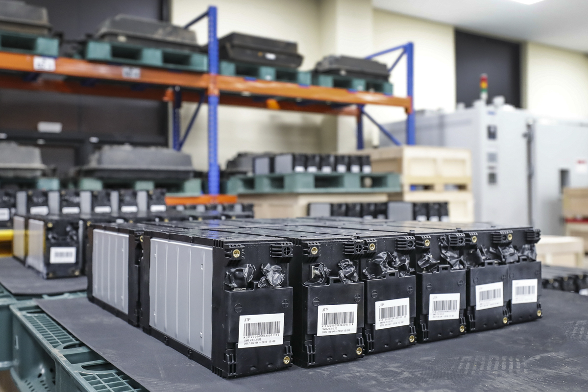 EV battery packs disassembled into modules (Yonhap)