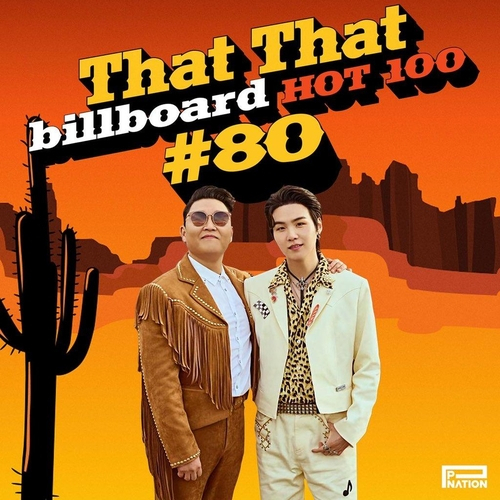 This image captured from South Korean singer-rapper Psy's Twitter celebrates his new song's entry into Billboard Hot 100 at No. 80. (Psy's Twitter)
