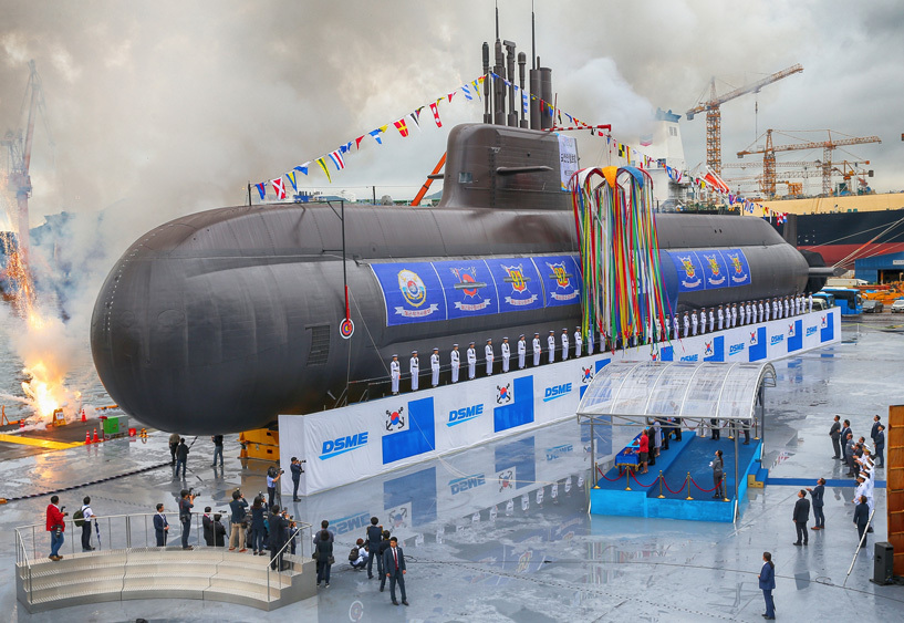 Dosan submarines at an unveiling ceremony in the city of Geoje, South Gyeongsang Province, September 14, 2018. (Daewoo Shipbuilding & Marine Engineering)