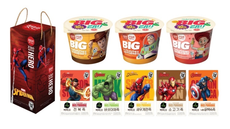 Marvel and Toy Story-themed products launched by CJ CheilJedang. (CJ CheilJedang)