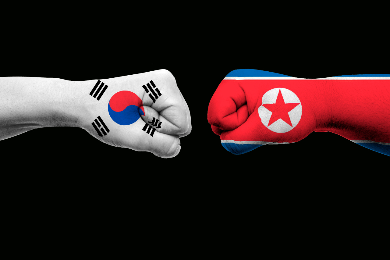 South Korean (flag) and North Korean flags. (123rf)
