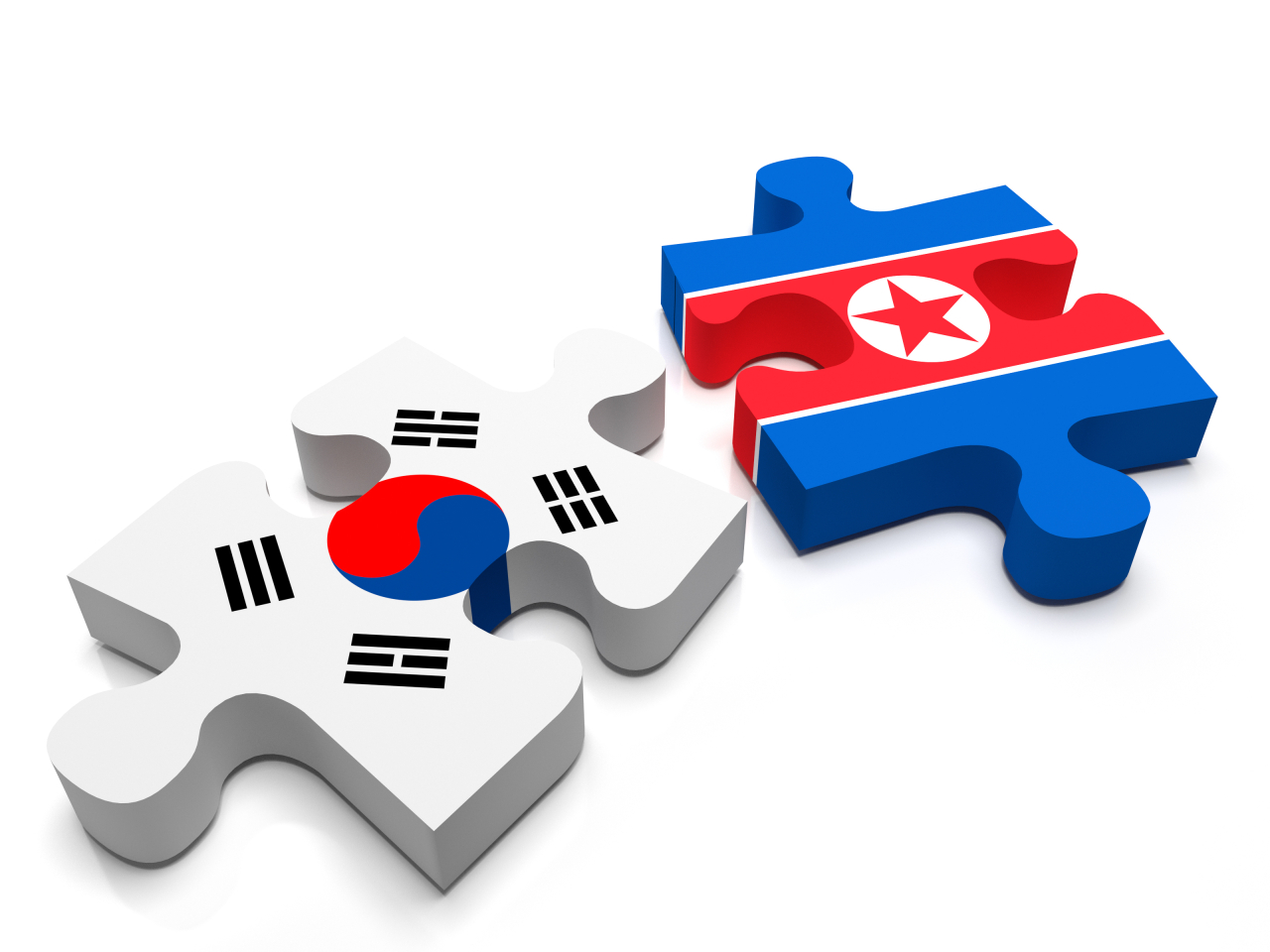 South Korean (left) and North Korean flags. (123rf)