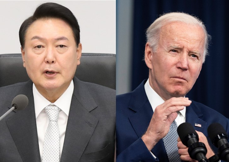President Yoon Suk-yeol (left) and US President Joe Biden (Yonhap)