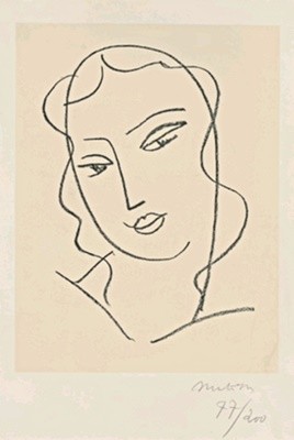 Etude pour la Vierge, Tête voilée, 1950-51 (Succession H. Matisse/Life and Joy)