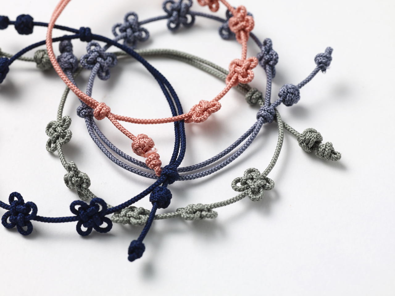 Korean knots, called “maedeup,” created using Chi’s Korean knot kit (Middle Studio)