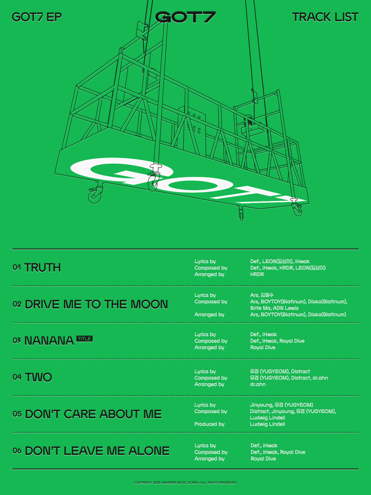 Tracklist of GOT7’s “GOT7” (Warner Music Korea)