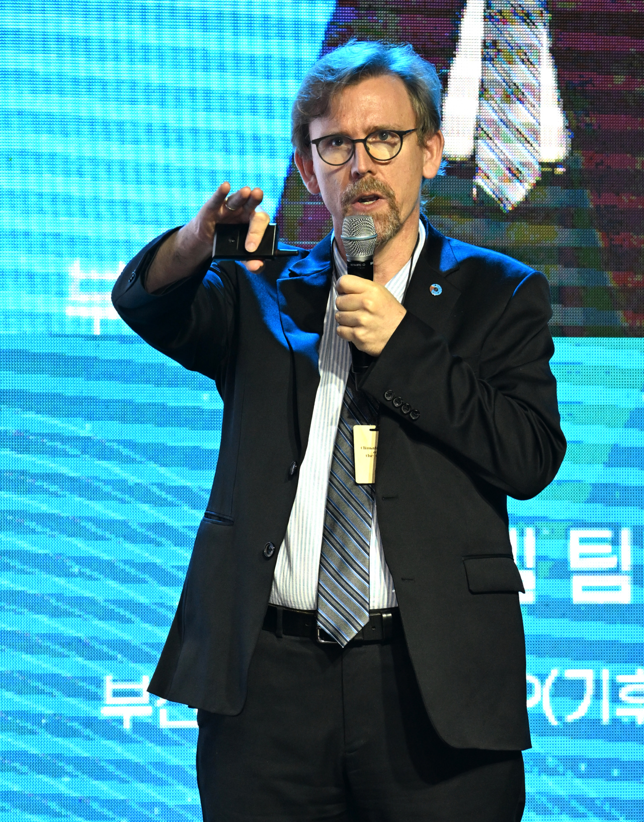 Professor Axel Timmermann speaks during the second H.eco Forum, Thursday. (The Korea Herald)