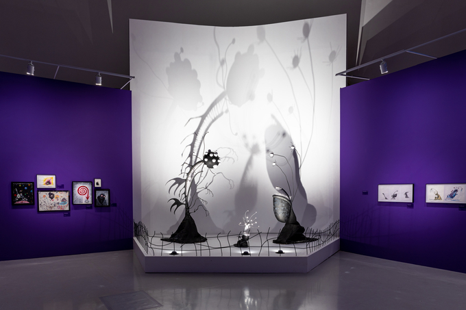 Installation view of “The World of Tim Burton” at Dongdaemun Design Plaza in central Seoul (GNC Media)