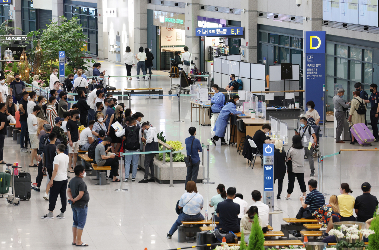 This photo taken last Friday, shows Terminal 1 of Incheon International Airport, west of Seoul, amid eased travel restrictions. (Yonhap)