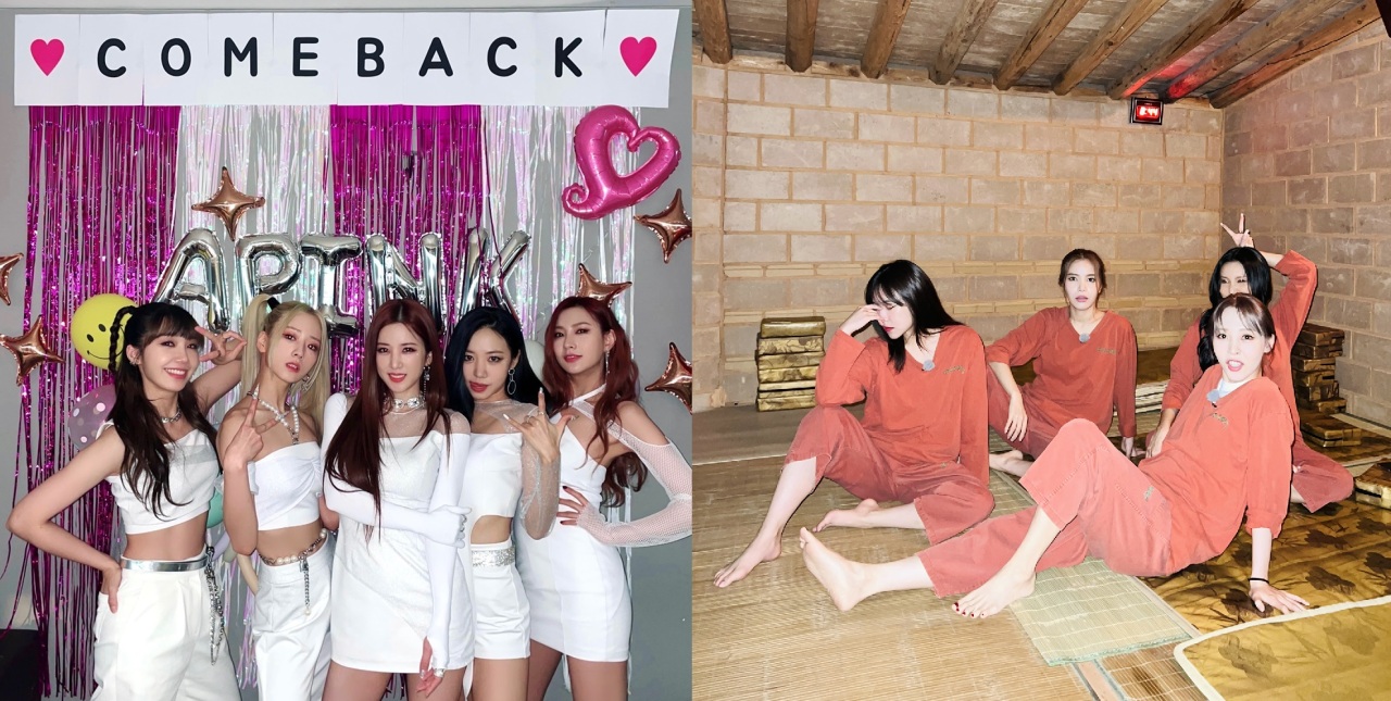 K-pop girl groups Apink (left) and Mamamoo (IST Entertainment/RBW)