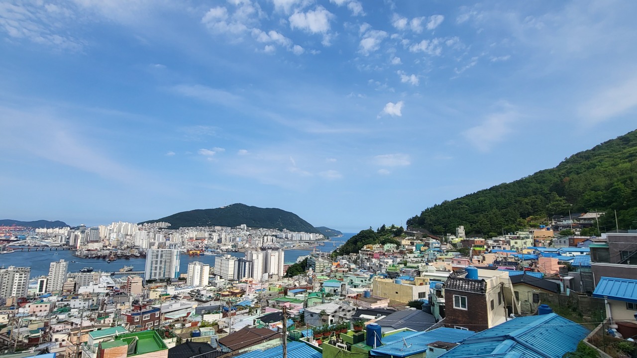 A view from nearby the Ami-dong Tombstone Culture Village, on June 9, in Seo-gu, Busan. (Kim Hae-yeon/ The Korea Herald)