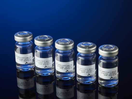 This photo provided by SK Bioscience Co. shows GBP510, South Korea's first COVID-19 vaccine candidate also known as SKYCovione. (SK Bioscience Co.)