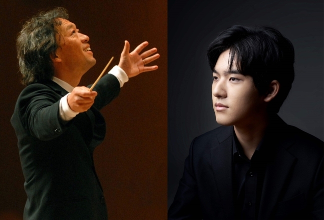 Conductor Chung Myun-whun (left) and pianist Lim Yun-chan (Gwangju City Cultural Foundation)