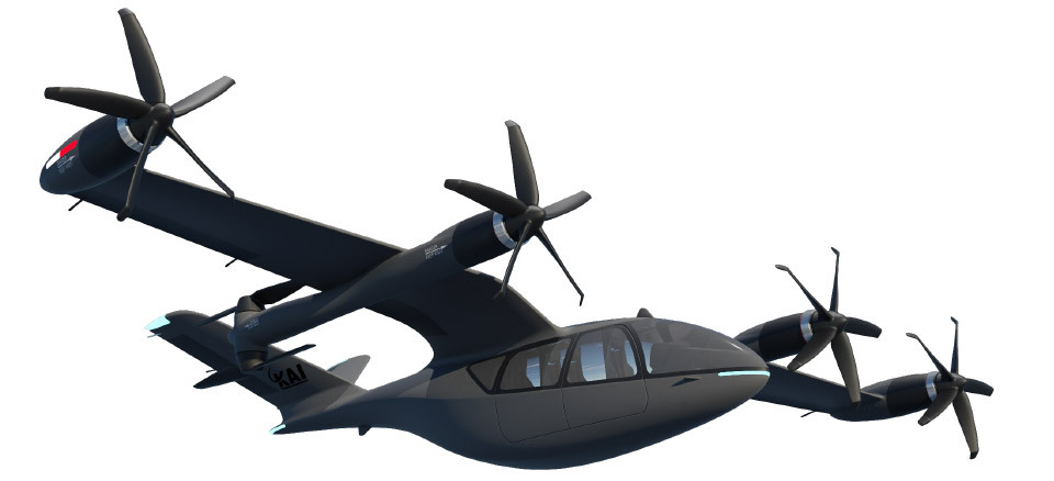 A rendered image of KAI's UAM aircraft. (KAI)