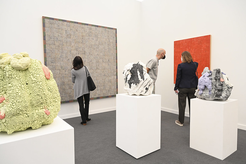 Visitors view art on display at Frieze Los Angeles in 2022. (Frieze)