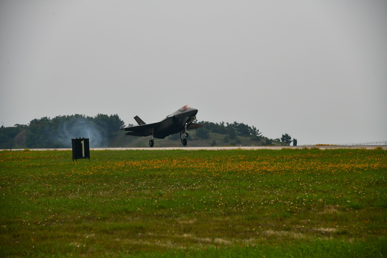 On July 5, United States Air Force F-35 aircraft from Eielson Air Force Base, Alaska arrive in the Republic of Korea to conduct flight operations alongside their ROK Air Force counterparts. (United States Air Force)