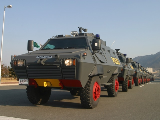 This undated photo, provided by Hanwha Defense, shows the multi-role Barracuda armored vehicles. (Hanwha Defense)