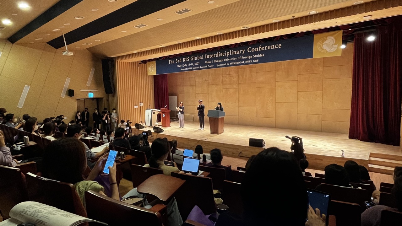 The third edition of the BTS Global Interdisciplinary Conference was held on Thursday at Hankuk University of Foreign Studies. (Hong Dam-young/The Korea Herald)