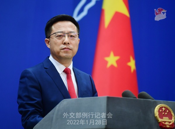 Zhao Lijian, spokesperson for Beijing's foreign ministry, speaks at a press briefing (Ministry of Foreign Affairs of the People's Republic of China)