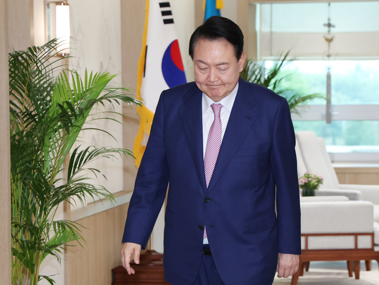 President Yoon Suk-yeol photographed at the presidential office in Yongsan-gu, Seoul on July 19. Yonhap