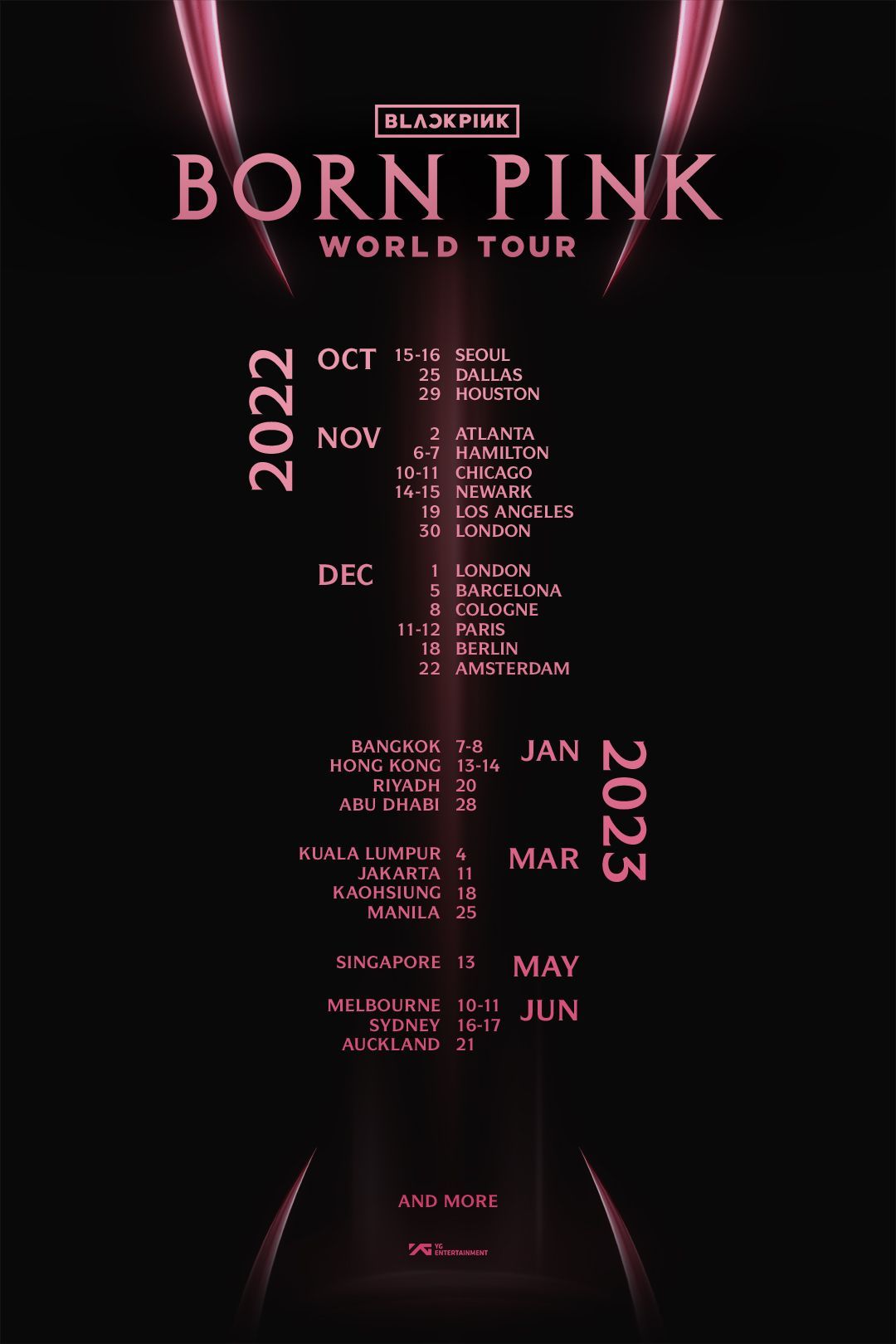 A promotional poster for Blackpink’s new world tour “Born Pink” (YG Entertainment)