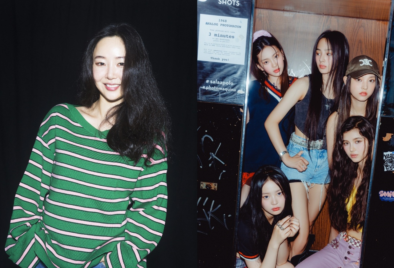 Ador`s CEO Min Hee-jin (left) and girl group NewJeans (ADOR)
