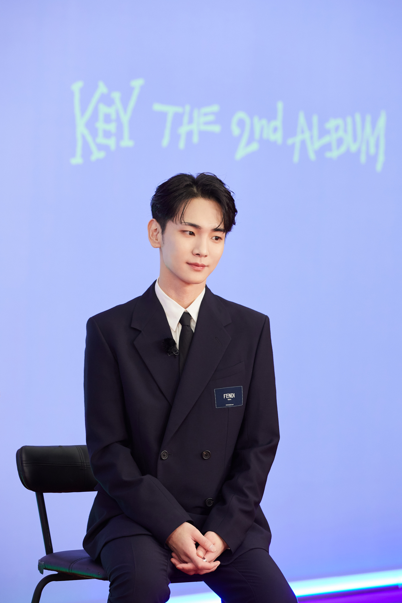 Key of Shinee poses during an online press conference on Tuesday. (SM Entertainment)