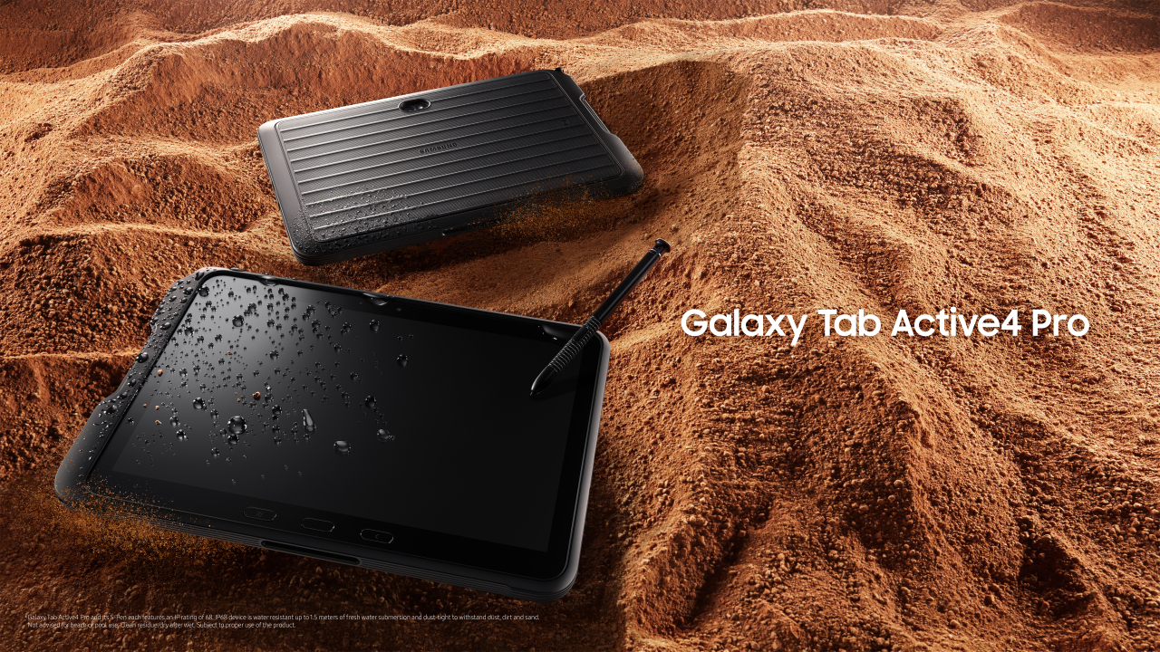 A promotional photo of Galaxy Tab Active4 Pro (Samsung Electronics)