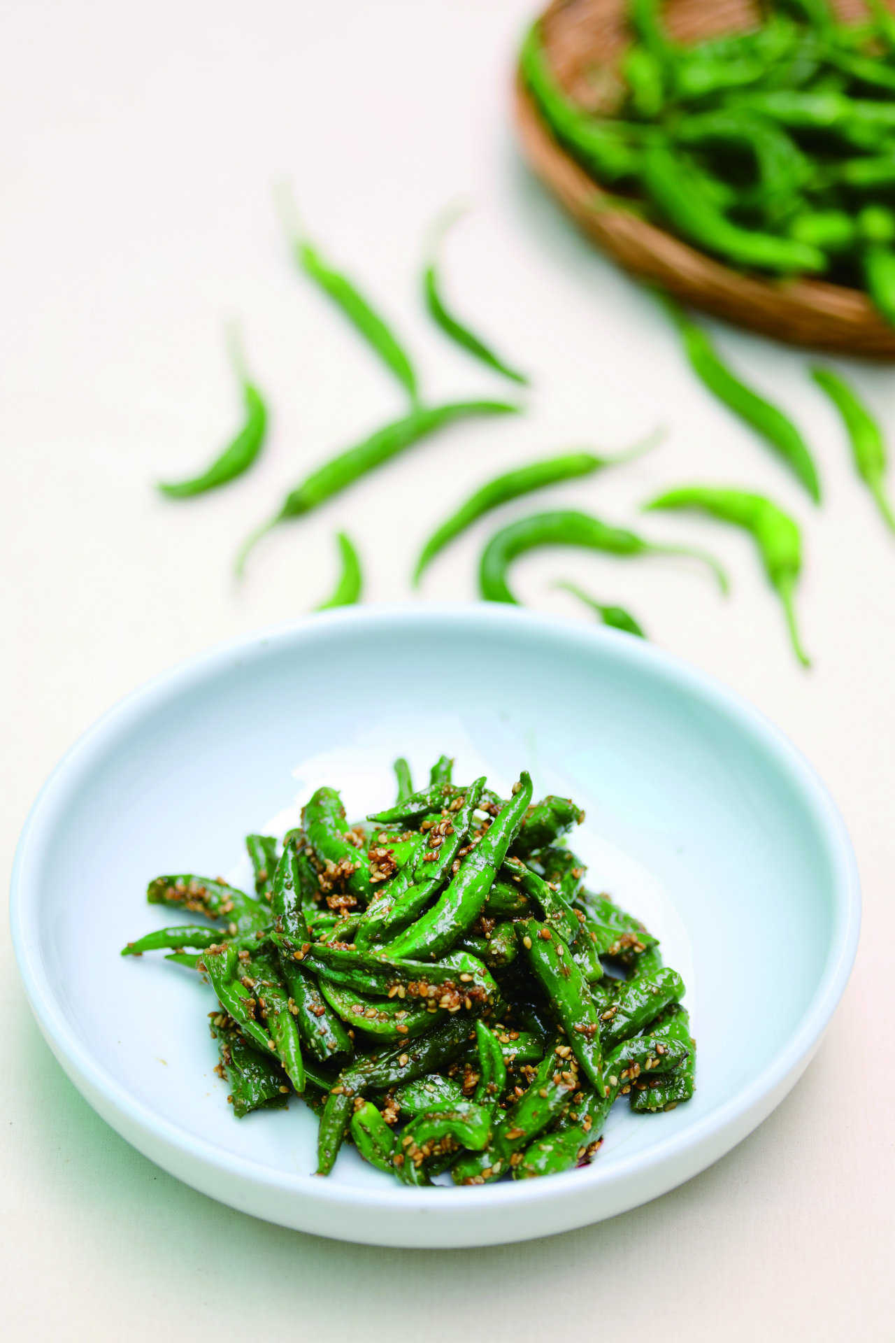 Stir-fried young green peppers (Cultural Corps of Korean Buddhism)