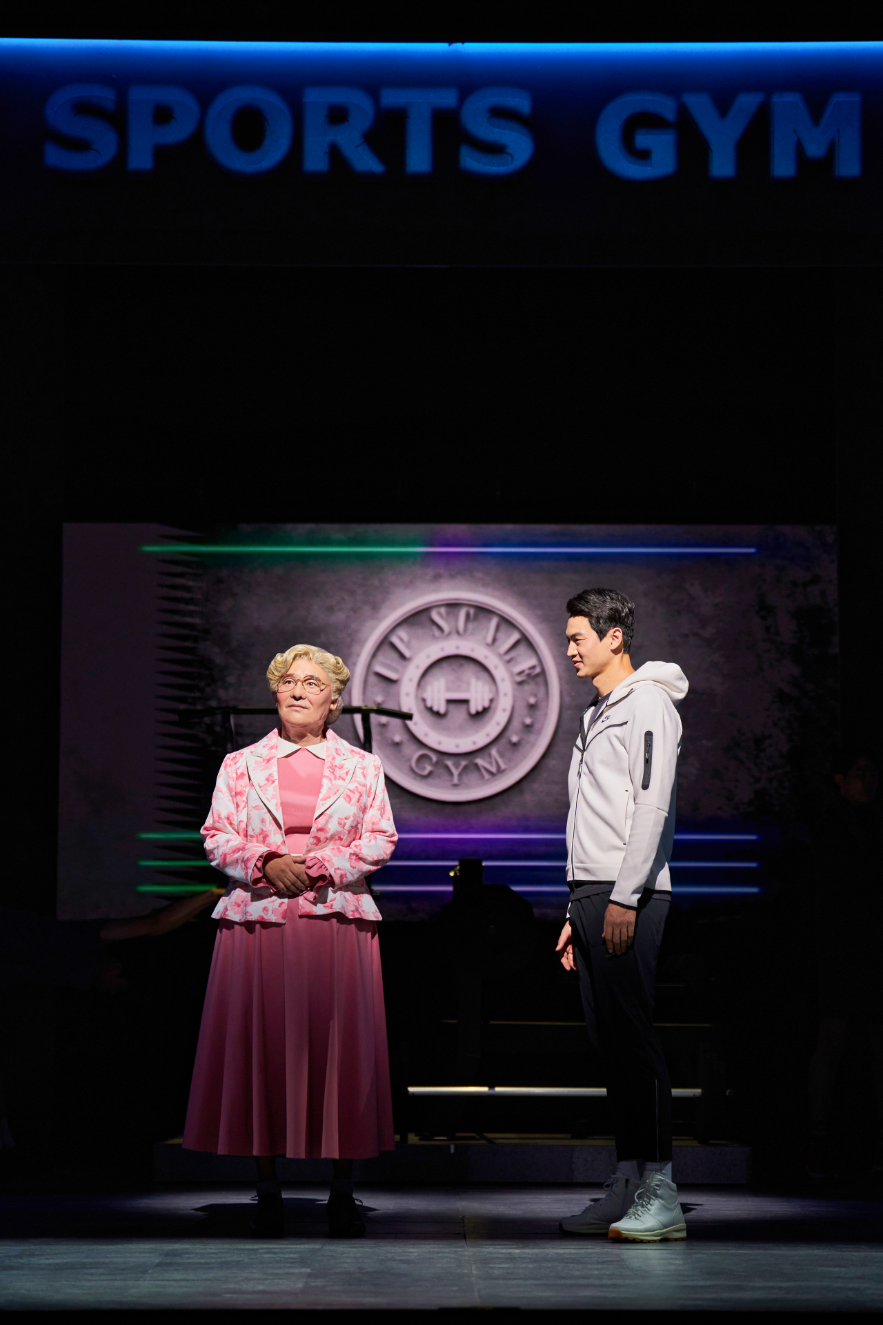 Im Chang-jung (left) and Kim San-ho perform in the musical 